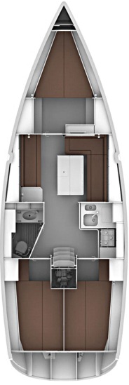 Grundriss bavaria Cruiser 36 am Bodensee